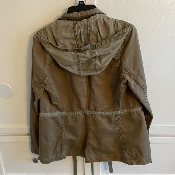 Lucky Brand Cargo Utility Jacket Fold Up Hoodie Full Front Zipper Size M - Picture 3 of 11